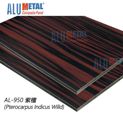 1220X2440mm Nano 표면 나무로 되는 알루미늄 합성 패널 Acp 장 외부 10mm