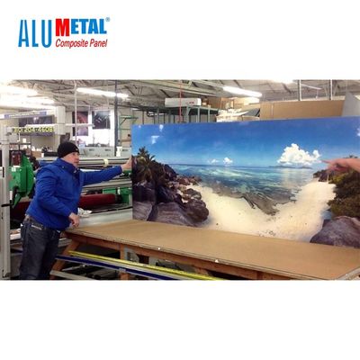 1500mm 흰색 4mm PE 알루미늄 복합 패널 외관 UV 인쇄