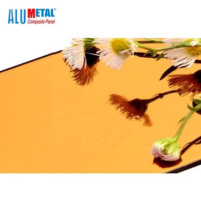 1220년 x 2440mm 황금 B1 알루미늄 합성 거울 장 0.5 Mm 두꺼운 HDPE 핵심